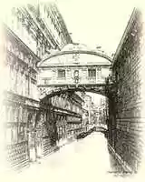 Free download Digital Charcoal Drawing and Digital Gouache Painting of the Bridge of Sighs in Venice  free photo or picture to be edited with GIMP online image editor
