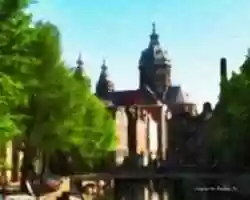 Free download Digital Impasto Painting of the Basilica of St. Nicholas in Amsterdam free photo or picture to be edited with GIMP online image editor