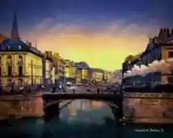 Free download Digital Oil Painting of a Railroad Bridge in Nantes free photo or picture to be edited with GIMP online image editor