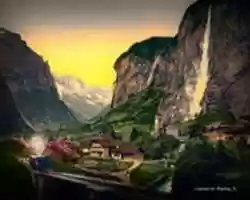 Free download Digital Oil Painting of Lauterbrunnen free photo or picture to be edited with GIMP online image editor