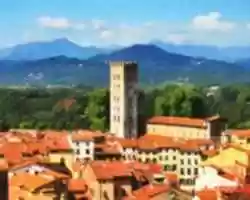 Free download Digital Pastel Drawing of the View from the Torre Guinigi in Lucca, Italy free photo or picture to be edited with GIMP online image editor