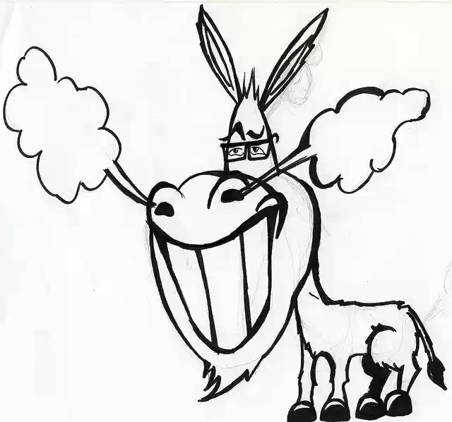 Free download Donkey Caricature Animal -  free illustration to be edited with GIMP free online image editor