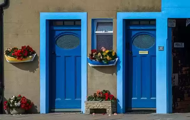 Free download Doors Blue House -  free photo or picture to be edited with GIMP online image editor