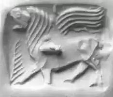 Free download Double-sided stamp seal: nude winged hero dominating snakes; winged dragon free photo or picture to be edited with GIMP online image editor