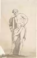 Free download Drawing after Male Statue Leaning on Tree Trunk free photo or picture to be edited with GIMP online image editor