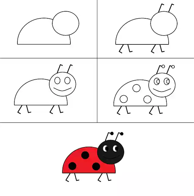 Free download Drawing Ladybug Red -  free illustration to be edited with GIMP free online image editor