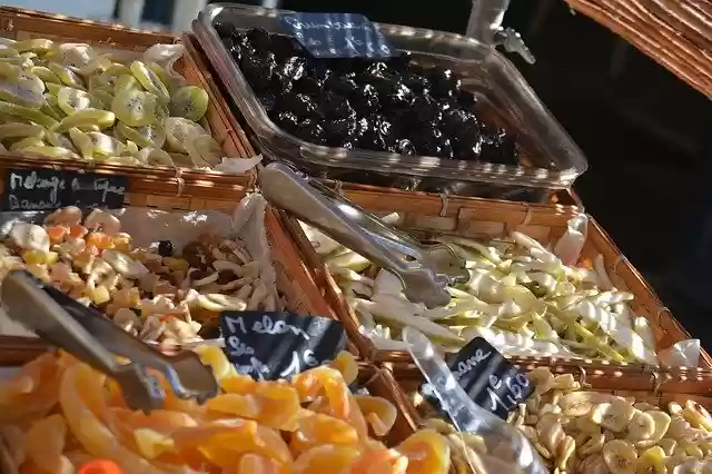 Free download Dried Fruit Market Stall -  free photo or picture to be edited with GIMP online image editor