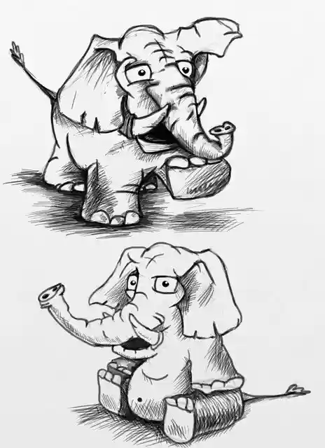 Free download Elephant Sketch Cartoon -  free illustration to be edited with GIMP free online image editor