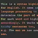 English syntax highlighter  screen for extension Chrome web store in OffiDocs Chromium