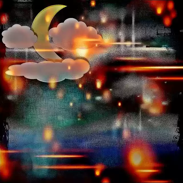 Free download Evening Moon Clouds -  free illustration to be edited with GIMP free online image editor