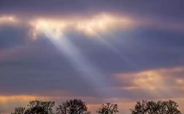 Free download evening sky clouds sunbeams free picture to be edited with GIMP free online image editor