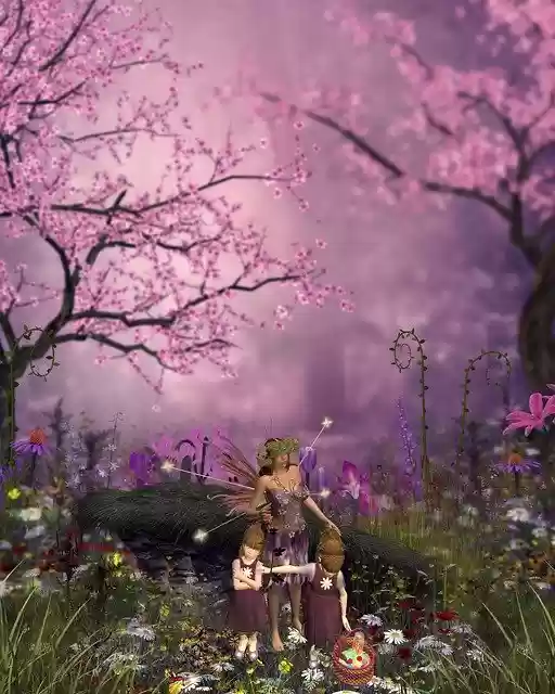 Free download Fairy Tale Spring Purple Day -  free illustration to be edited with GIMP free online image editor