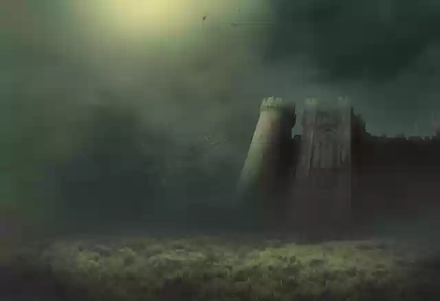 Free download fantasy castle fog meadow tree free picture to be edited with GIMP free online image editor