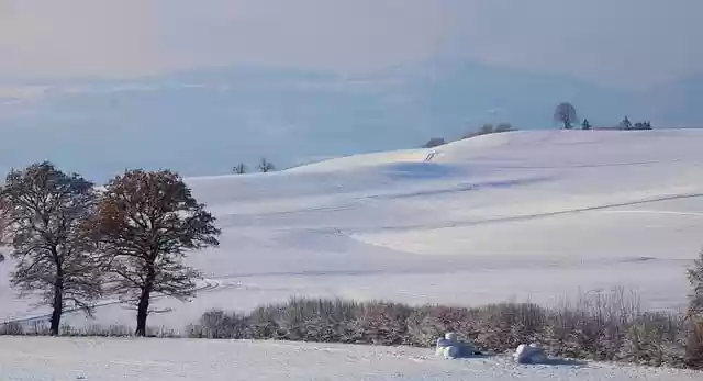 Free download fields snow trees rural nature free picture to be edited with GIMP free online image editor