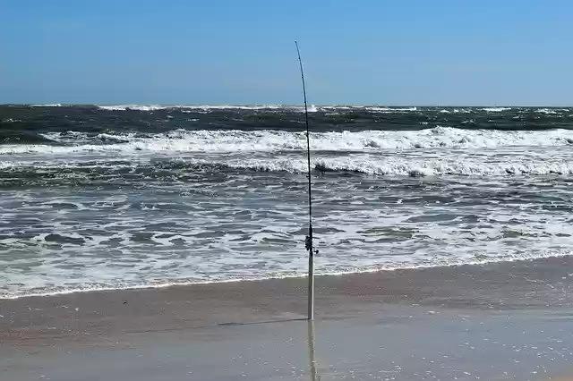 Free download Fishing Pole Beach Ocean -  free photo or picture to be edited with GIMP online image editor
