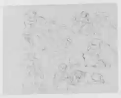 Free download Five Figure Studies; Two Studies of Lions (from Sketchbook) free photo or picture to be edited with GIMP online image editor