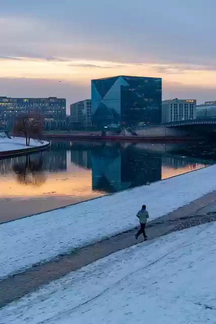 Free download flow city winter snow reflection free picture to be edited with GIMP free online image editor