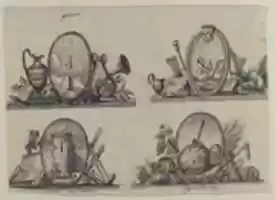 Free download Four Designs for Emblems (recto); Sketch of Three Putti (verso) free photo or picture to be edited with GIMP online image editor