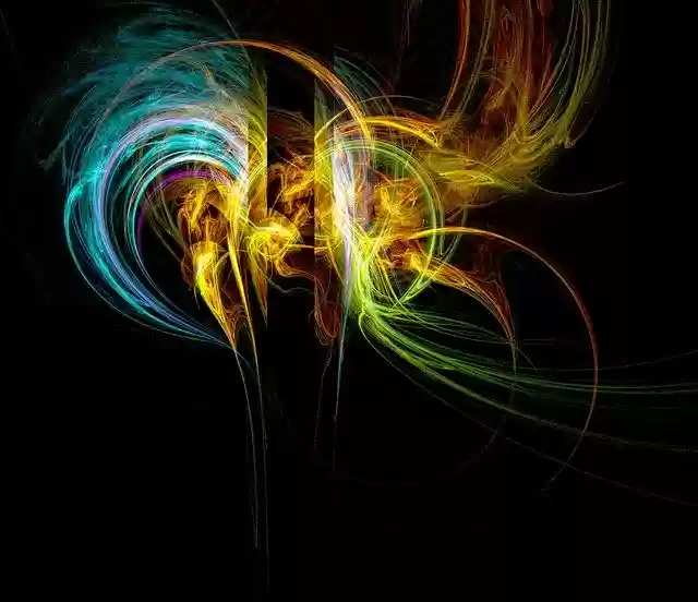 Free download Fractal Yellow Blue -  free illustration to be edited with GIMP free online image editor