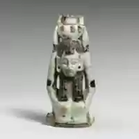 Free download Fragment of a faience statuette of a woman holding a vase on her head free photo or picture to be edited with GIMP online image editor
