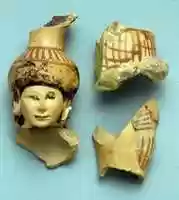 Free download Fragments of a vase in the form of a woman holding a basket free photo or picture to be edited with GIMP online image editor