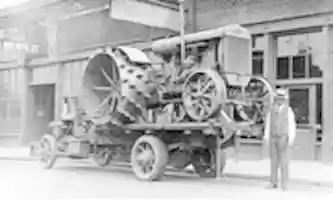 Free download Fuller F8297 Twin City tractor on truck free photo or picture to be edited with GIMP online image editor