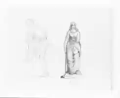 Free download Full-length Sketch of a Male Figure; Study of a Sculpture of a Female Figure (Possibly by L. G. Mead?) (from Sketchbook) free photo or picture to be edited with GIMP online image editor