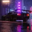 Futuristic Car Neon Cyberpunk City Live Wallpaper  screen for extension Chrome web store in OffiDocs Chromium