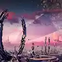 Futuristic Metropolis Under a Cosmic Sky  screen for extension Chrome web store in OffiDocs Chromium
