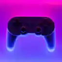 Gaming Vibes: Controller on a Blue Purple Pink Gradient  screen for extension Chrome web store in OffiDocs Chromium