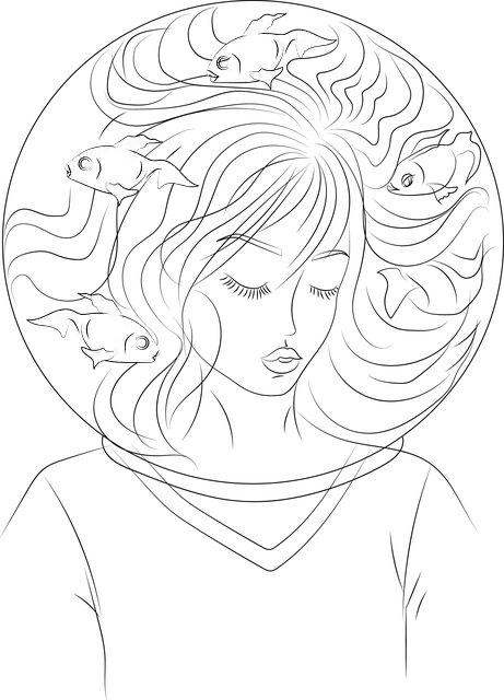 Free download Girl Aquarium Fish -  free illustration to be edited with GIMP free online image editor