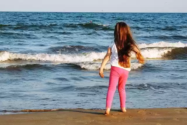Free download Girl Beach Sunset -  free photo or picture to be edited with GIMP online image editor