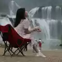 Girl by the waterfall  screen for extension Chrome web store in OffiDocs Chromium