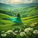 Girl in a green dress in the fores wallpaper  screen for extension Chrome web store in OffiDocs Chromium