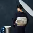 Girl in a Navy Blue Kimono Holding an Umbrella  screen for extension Chrome web store in OffiDocs Chromium