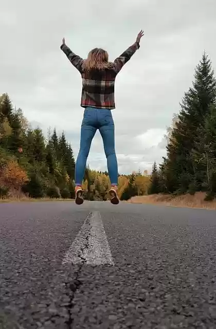 Free download girl leap road fall asphalt free picture to be edited with GIMP free online image editor