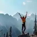 Girl on top of the mountain  screen for extension Chrome web store in OffiDocs Chromium