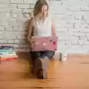 Girl sitting at work  screen for extension Chrome web store in OffiDocs Chromium