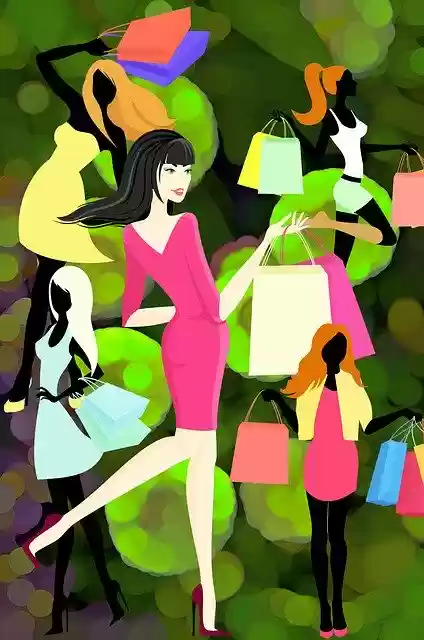 Free download Girls Shopping Art Fantasy Wall -  free illustration to be edited with GIMP free online image editor