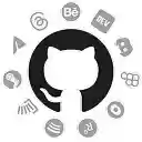 GitHub Social Icons  screen for extension Chrome web store in OffiDocs Chromium
