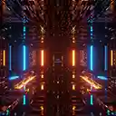 glowing neon blue and orange  screen for extension Chrome web store in OffiDocs Chromium