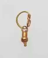 Free download Gold earring with hollow disc and pendant free photo or picture to be edited with GIMP online image editor