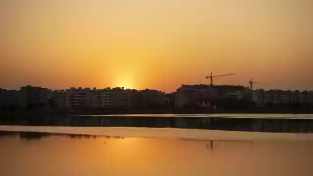 Free download golden sunset sunset hyderabad lake free picture to be edited with GIMP free online image editor