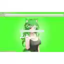 Green Anime Cat Girl Theme  screen for extension Chrome web store in OffiDocs Chromium