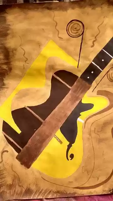 Free download Guitar Abstract Painting -  free illustration to be edited with GIMP free online image editor