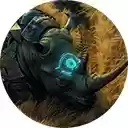 half rhino with futuristic robotic parts  screen for extension Chrome web store in OffiDocs Chromium