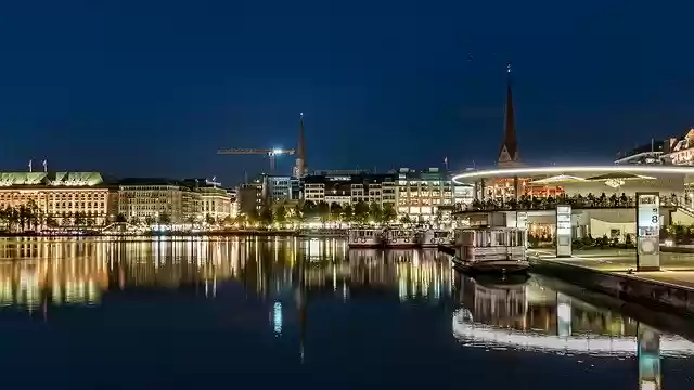 Free download Hamburg Alster Evening -  free photo or picture to be edited with GIMP online image editor