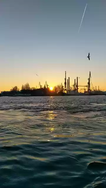 Free download Hamburg Sunset Elbe -  free photo or picture to be edited with GIMP online image editor