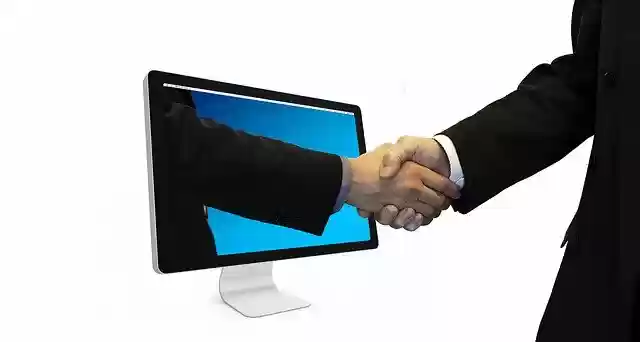 Free download Handshake Hands Monitor free photo template to be edited with GIMP online image editor