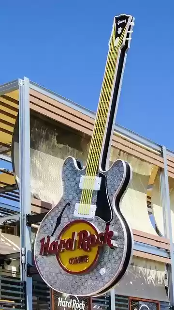 Free download Hard Rock Café Guitar Tourism -  free illustration to be edited with GIMP free online image editor